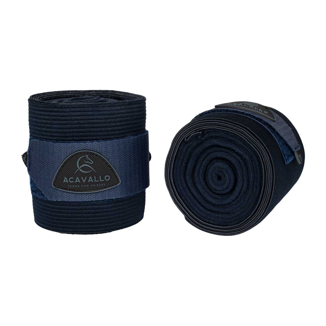 Acavallo Elasticated Exercise Bandages Fleece - Navy
