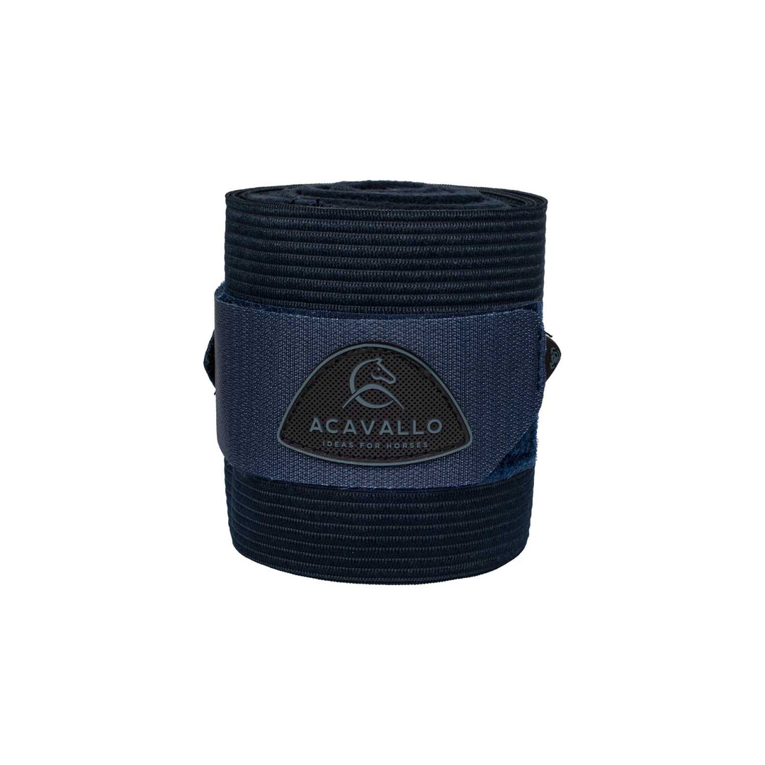Acavallo Elasticated Exercise Bandages Fleece - Navy