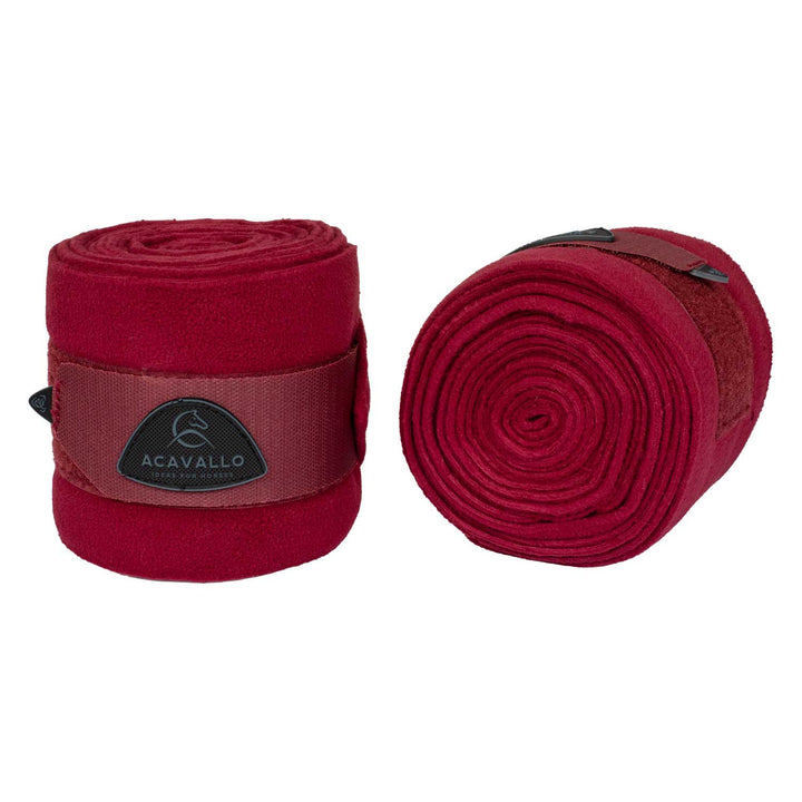 Acavallo Fleece Exercise Bandages - Burgundy