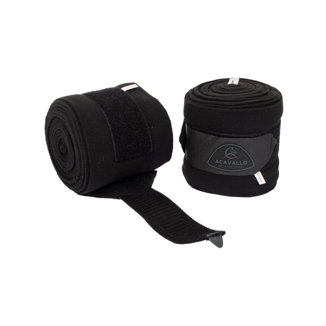 Acavallo Fleece Exercise Bandages - Black