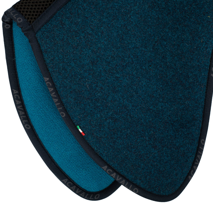 Acavallo Memory Foam Withers Free 3D Spacer Double Felt Half Pad - Navy/Petrol