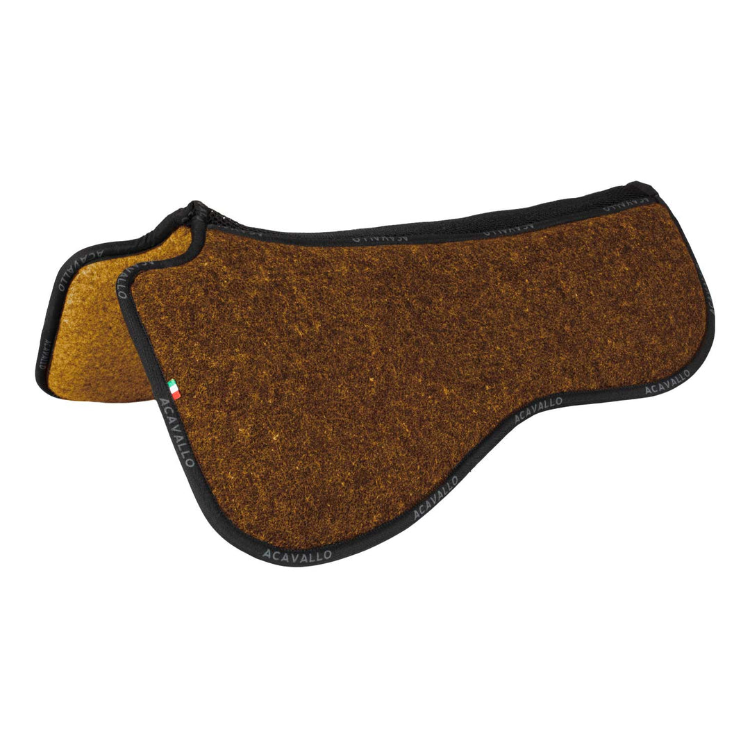 Acavallo Memory Foam 3D Spacer Double Felt Half Pad - Brown/Mustard
