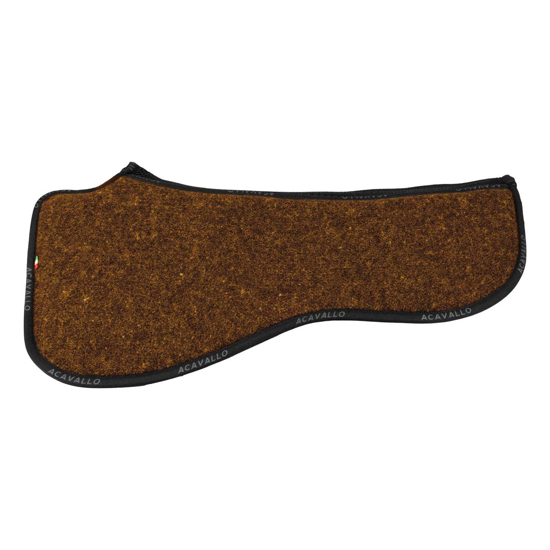Acavallo Memory Foam 3D Spacer Double Felt Half Pad - Brown/Mustard
