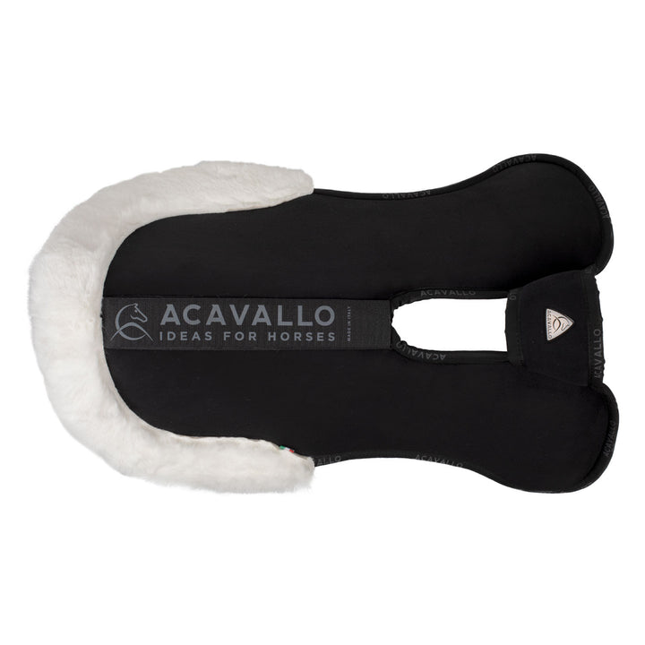 Acavallo Piuma Full Size Withers Free, Pocket Half Pad - Black / Eco-Wool White