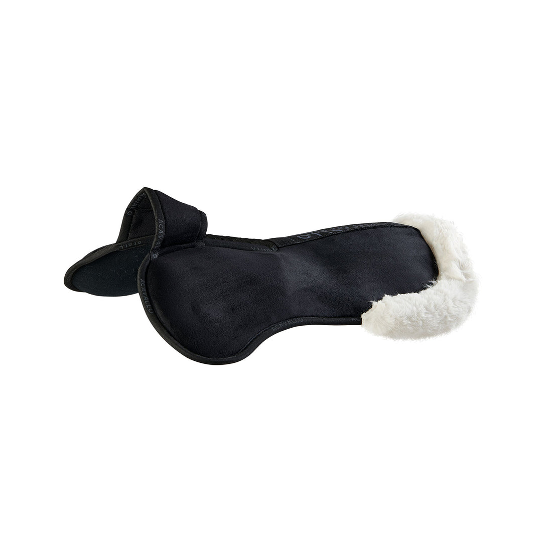 Acavallo Piuma Full Size Withers Free, Pocket Half Pad - Black / Eco-Wool Natural