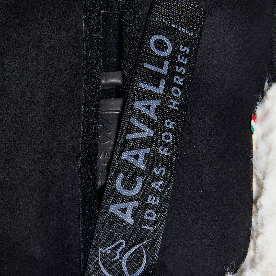 Acavallo Piuma Full Size Withers Free, Pocket Half Pad - Black / Eco-Wool Natural