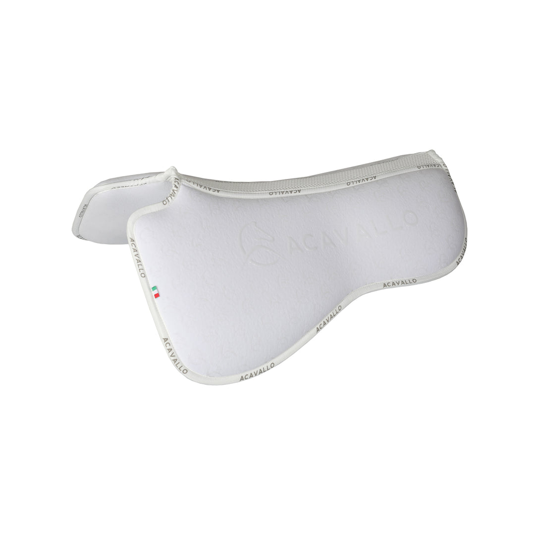 Acavallo Memory Foam 3D Spacer Louvre Silicone Grip Half Pad - Dressage - White