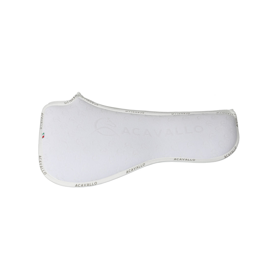 Acavallo Memory Foam 3D Spacer Louvre Silicone Grip Half Pad - Dressage - White