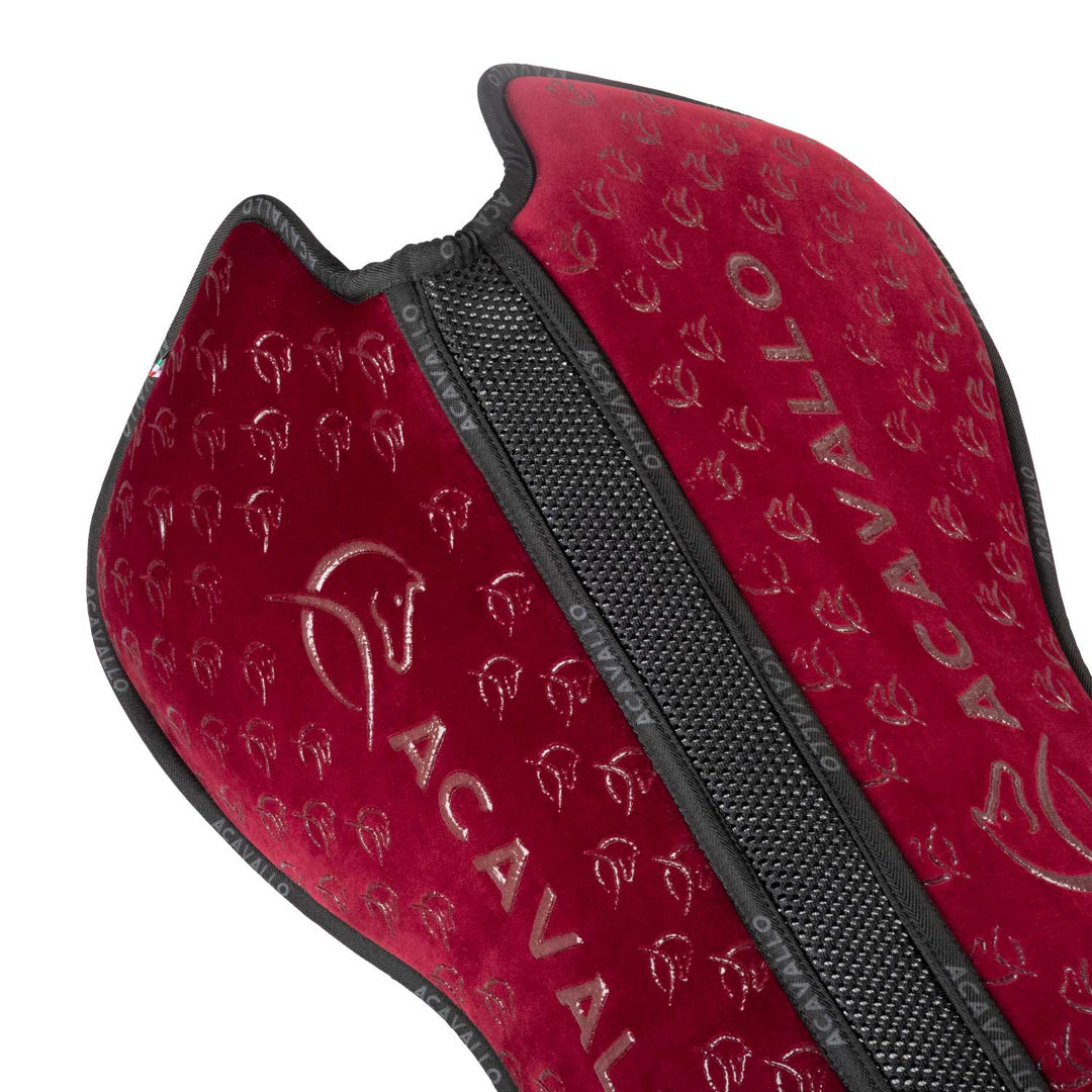 Acavallo Memory Foam 3D Spacer Louvre Silicone Grip Half Pad - Dressage - Wine