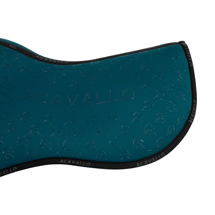 Acavallo Memory Foam Classic Bamboo Silicone Grip Half Pad - Petrol/Black