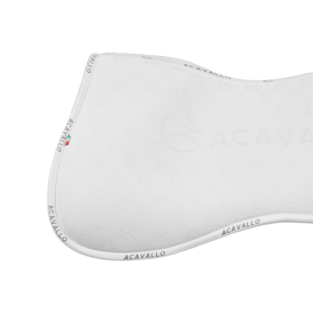 Acavallo Memory Foam Classic Bamboo Silicone Grip Half Pad - White/White