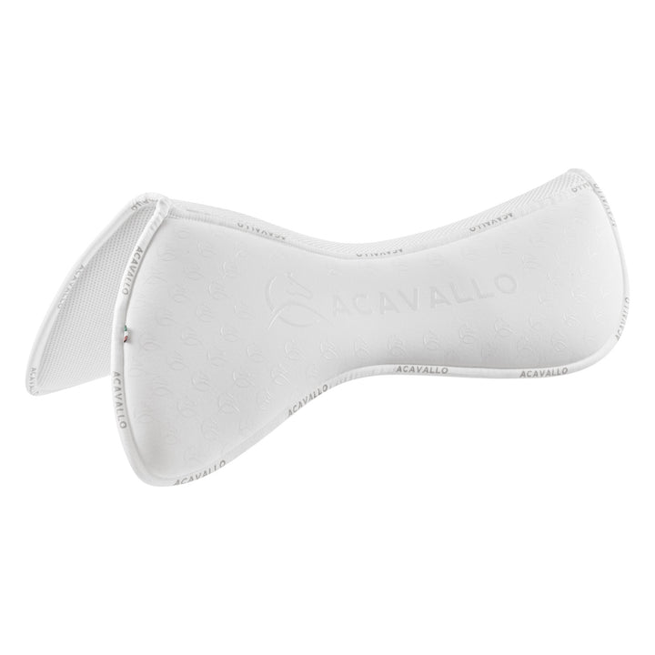 Acavallo Memory Foam Withers Free 3D Spacer Silicone Grip Half Pad - White/White
