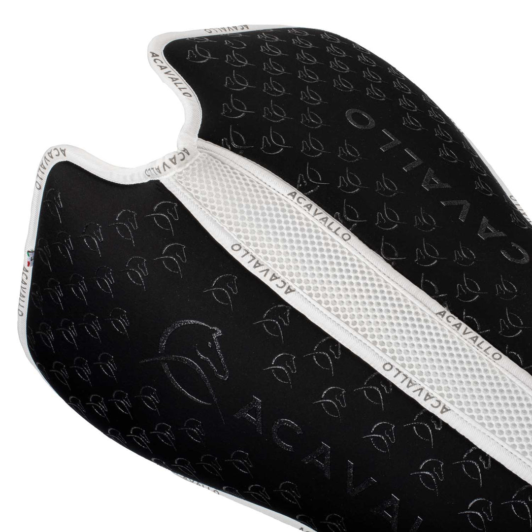 Acavallo Memory Foam 3D Spacer Silicone Grip Half Pad - Dressage - Black/White
