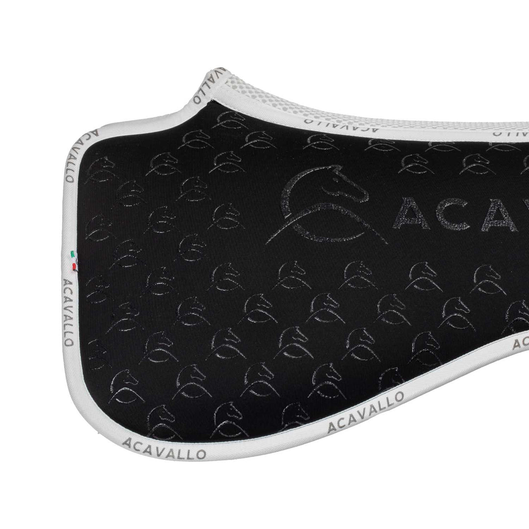 Acavallo Memory Foam 3D Spacer Silicone Grip Half Pad - Dressage - Black/White