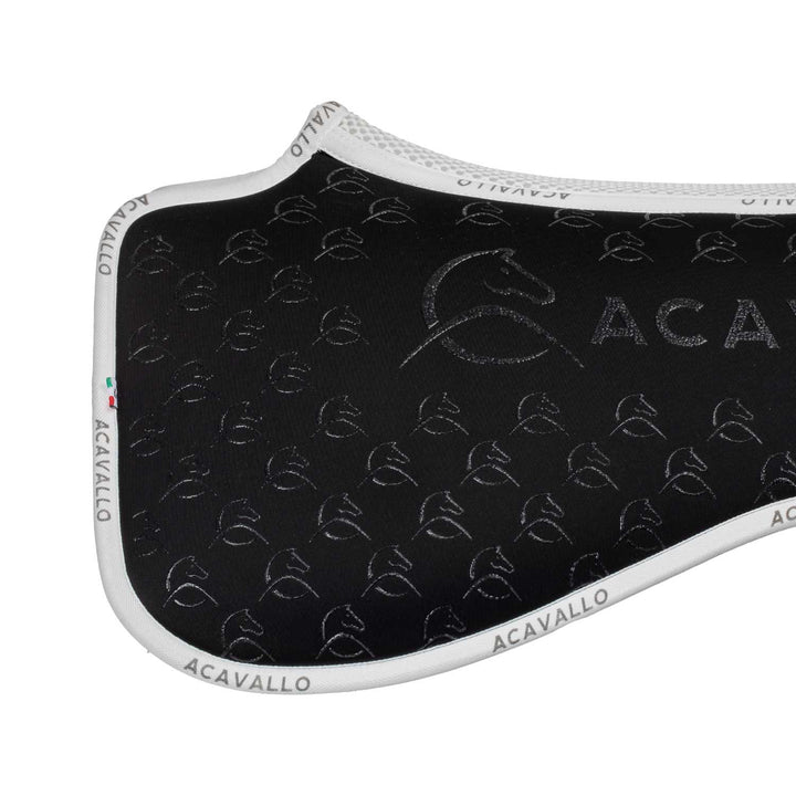 Acavallo Memory Foam 3D Spacer Silicone Grip Half Pad - Dressage - Black/White