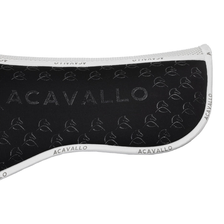 Acavallo Memory Foam 3D Spacer Silicone Grip Half Pad - Dressage - Black/White