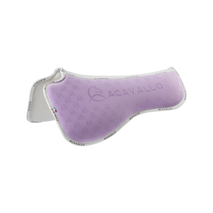 Acavallo Memory Foam 3D Spacer Silicone Grip Half Pad - Dressage - Lilla/White