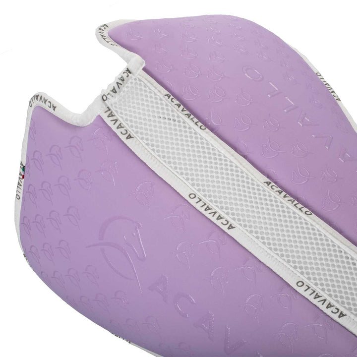 Acavallo Memory Foam 3D Spacer Silicone Grip Half Pad - Dressage - Lilla/White