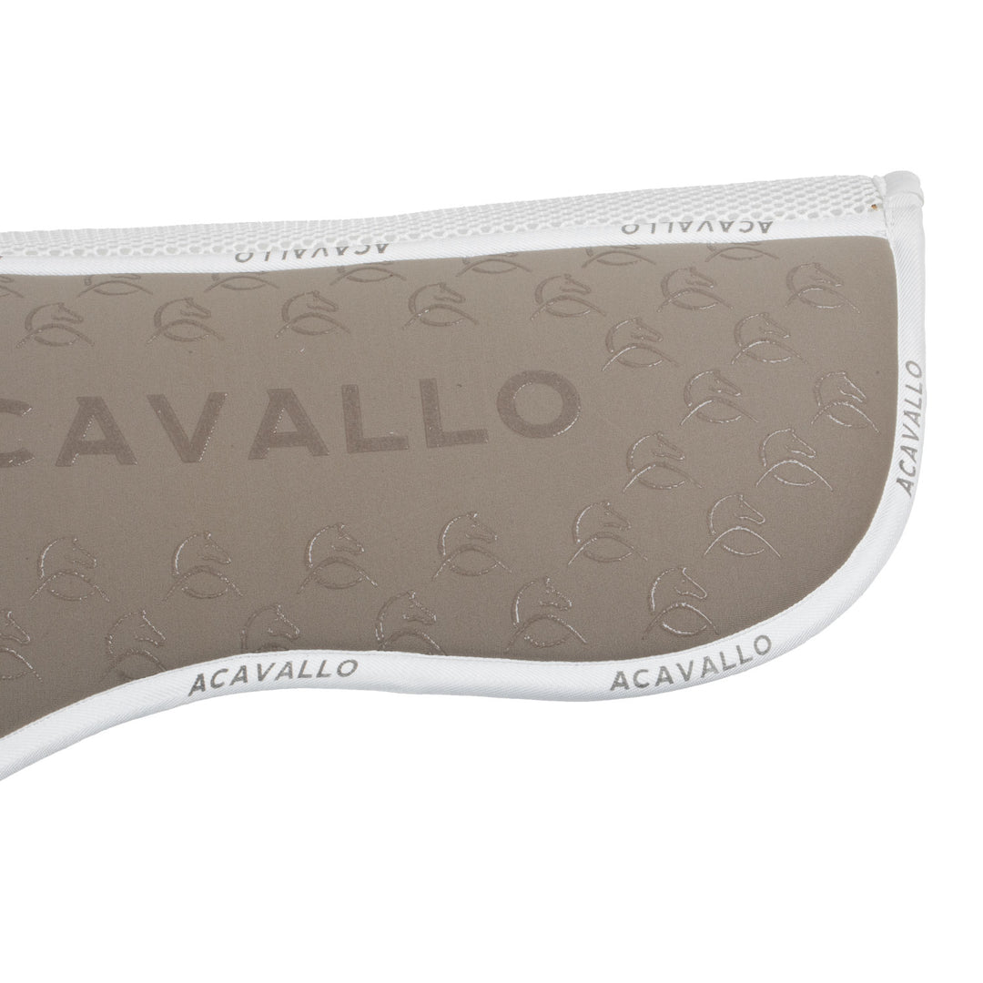Acavallo Memory Foam 3D Spacer Silicone Grip Half Pad - Dressage - Terra/White
