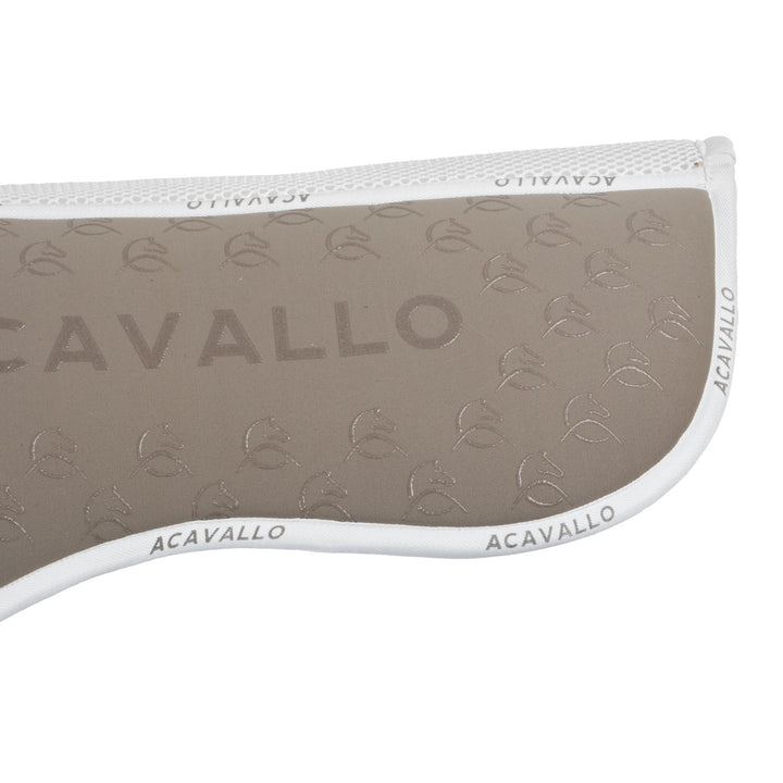 Acavallo Memory Foam 3D Spacer Silicone Grip Half Pad - Dressage - Terra/White