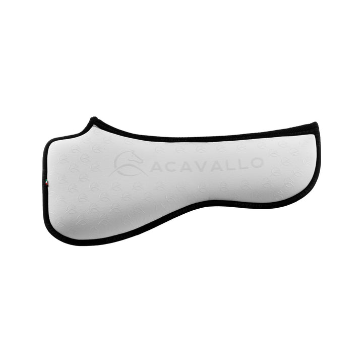 Acavallo Memory Foam 3D Spacer Silicone Grip Half Pad - Dressage - White/Black