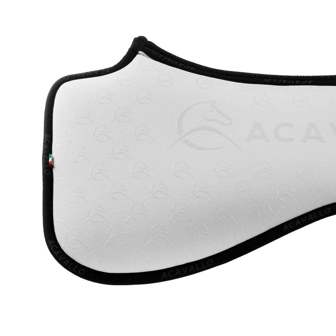 Acavallo Memory Foam 3D Spacer Silicone Grip Half Pad - Dressage - White/Black