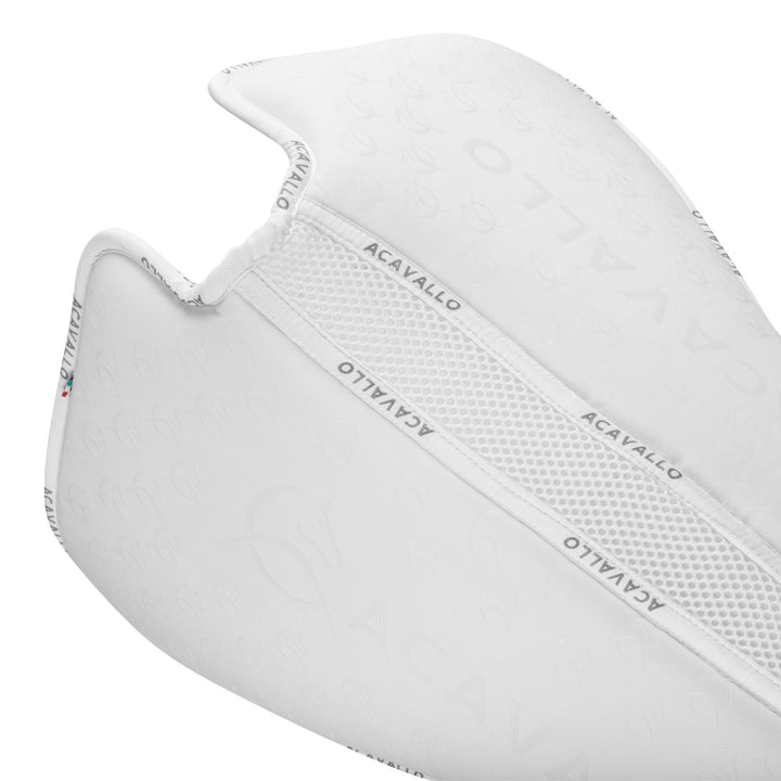 Acavallo Memory Foam 3D Spacer Silicone Grip Half Pad - Dressage - White/White