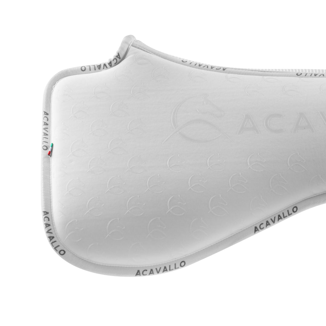 Acavallo Memory Foam 3D Spacer Silicone Grip Half Pad - Dressage - White/White