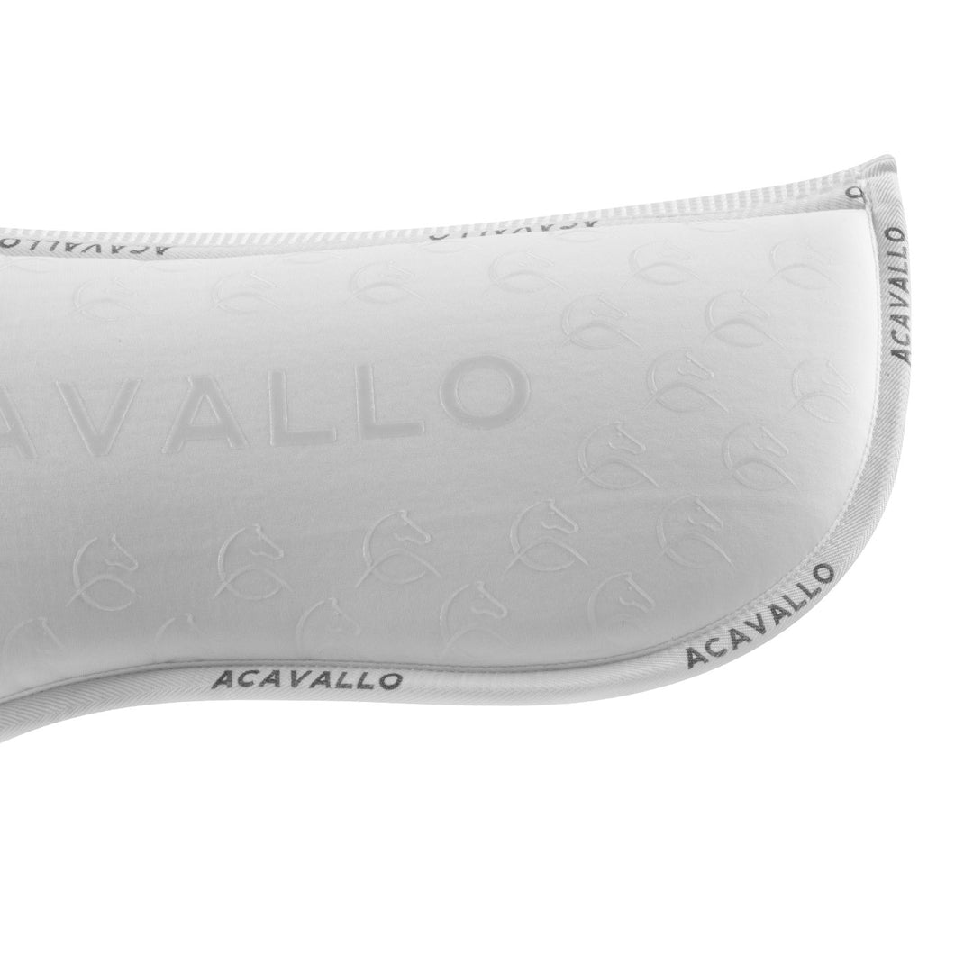 Acavallo Memory Foam 3D Spacer Silicone Grip Half Pad - Dressage - White/White