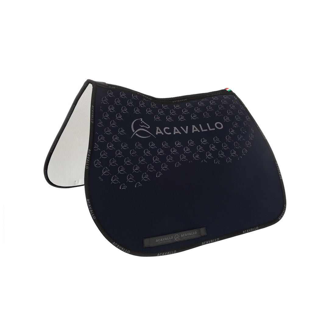 Acavallo Saddle Pad JS Classic Bamboo Silicone Grip - Deep Blue/Black