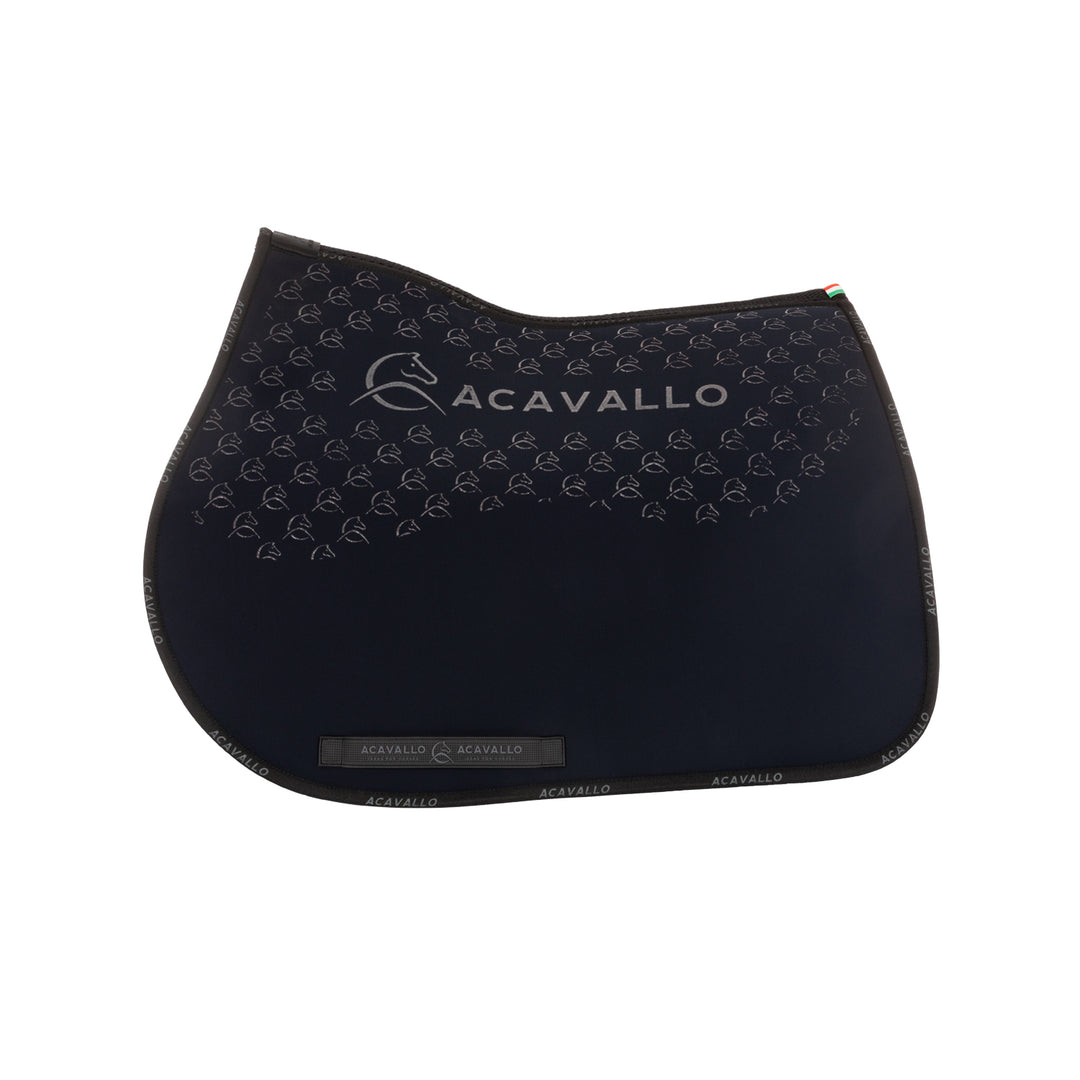 Acavallo Saddle Pad JS Classic Bamboo Silicone Grip - Deep Blue/Black