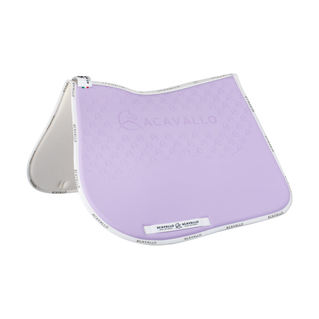 Acavallo Saddle Pad JS Classic Bamboo Silicone Grip - Lilla/White