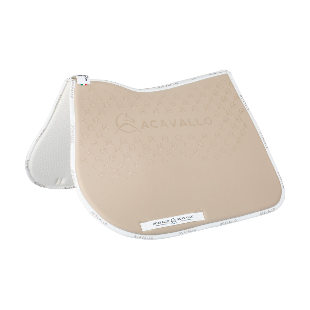 Acavallo Saddle Pad JS Classic Bamboo Silicone Grip - Sand/White