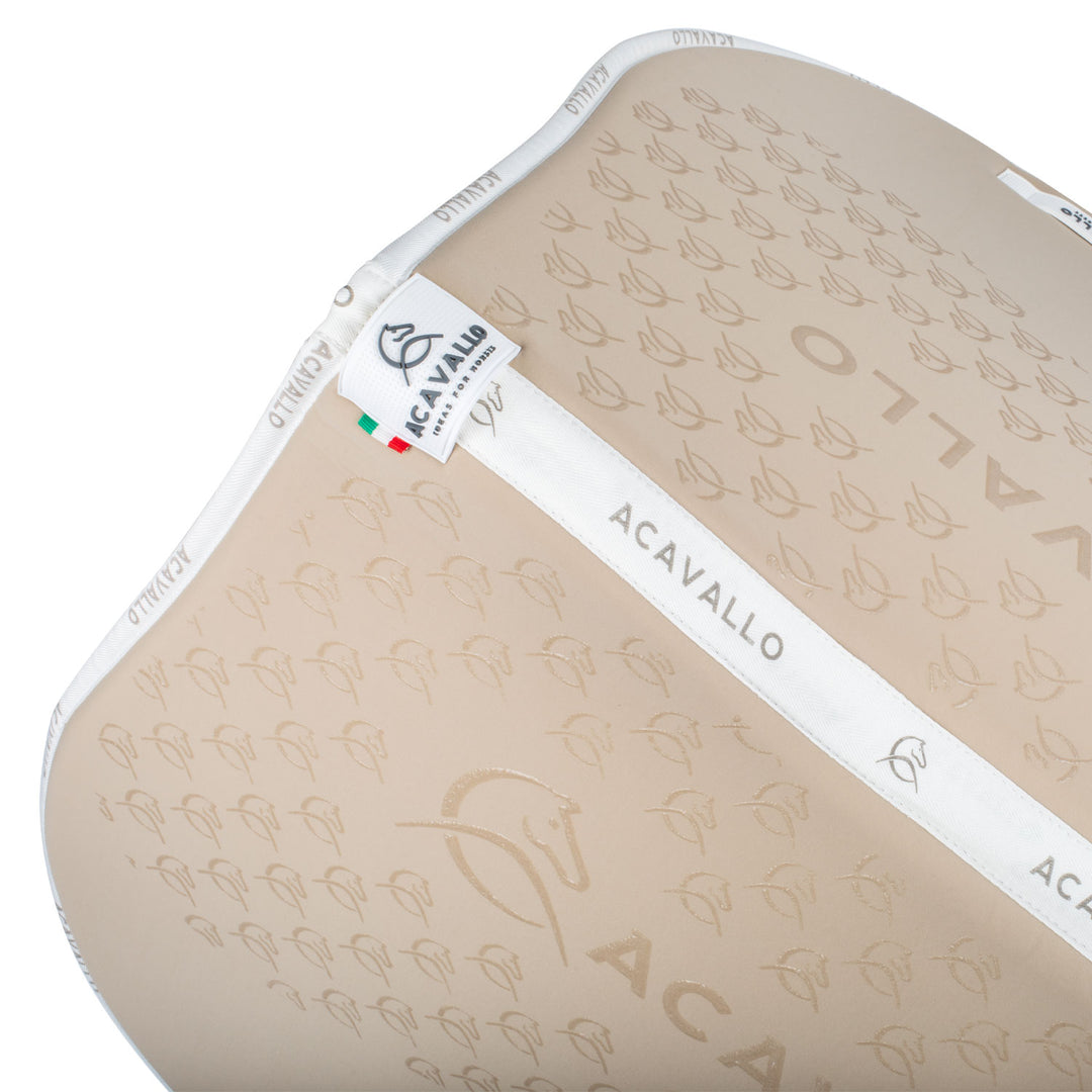 Acavallo Saddle Pad JS Classic Bamboo Silicone Grip - Sand/White