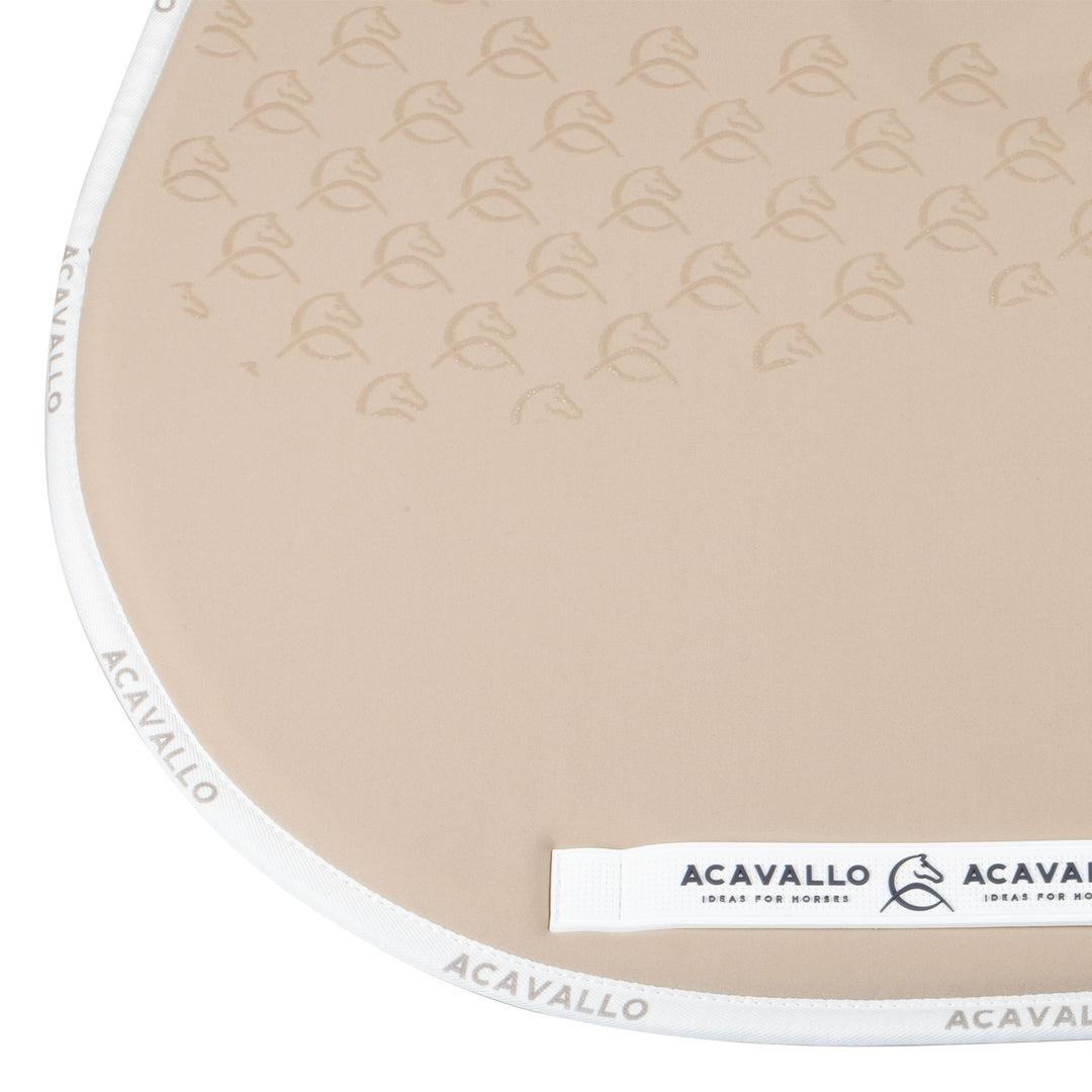 Acavallo Saddle Pad JS Classic Bamboo Silicone Grip - Sand/White