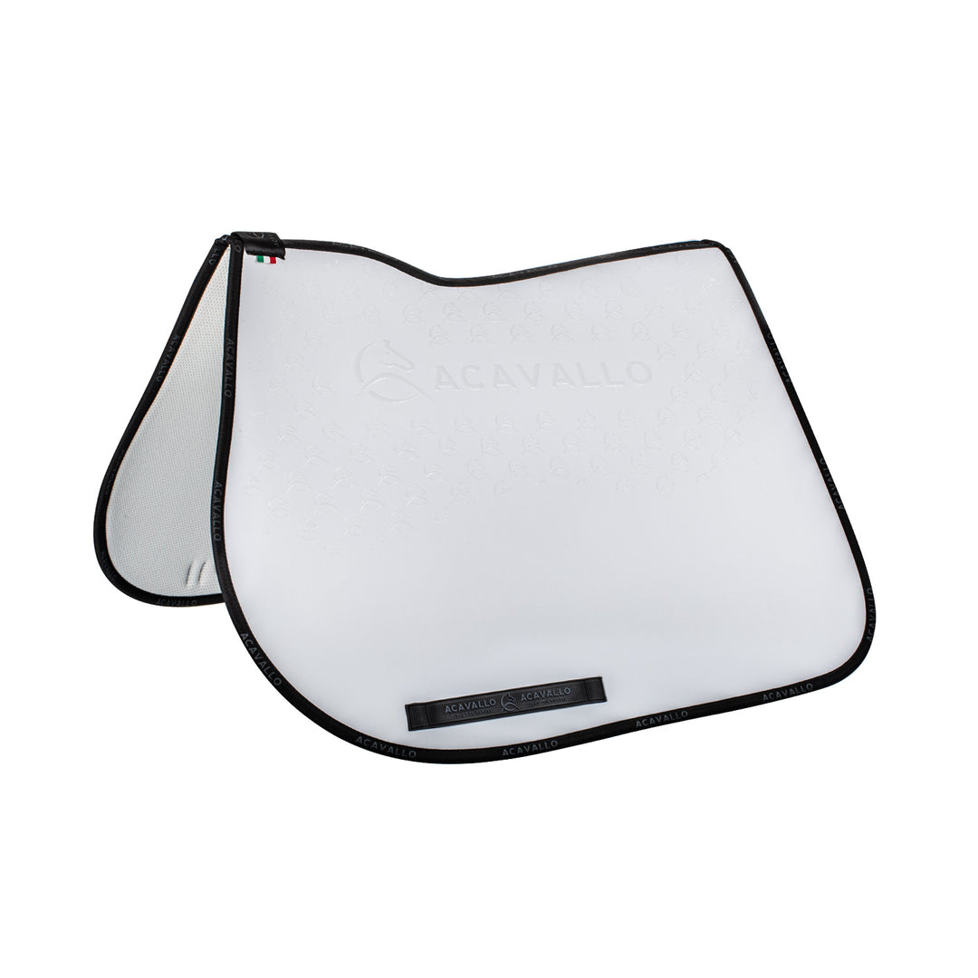 Acavallo Saddle Pad JS Classic Bamboo Silicone Grip - White/Black