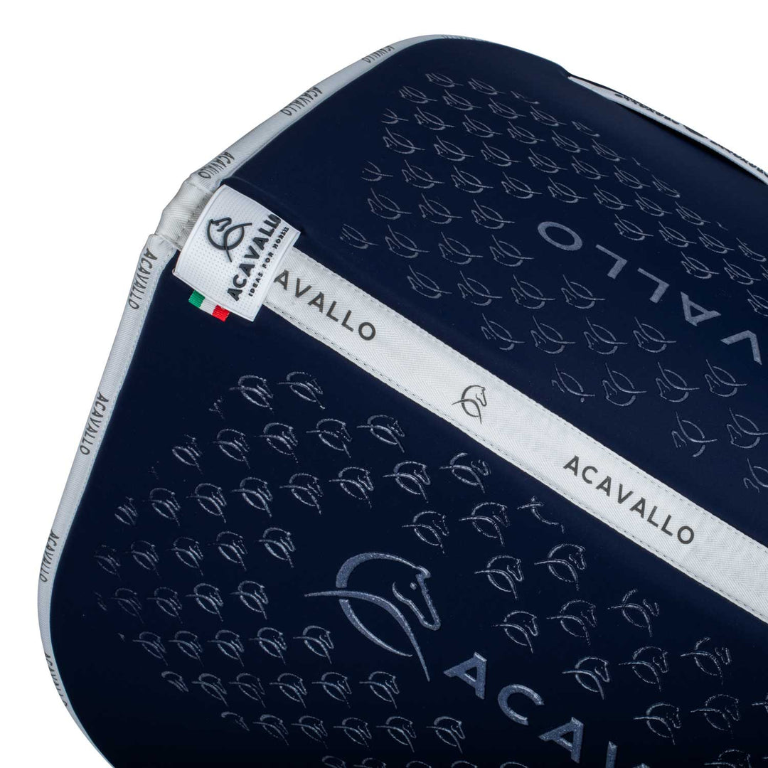 Acavallo Saddle Pad Dressage Classic Silicone Grip - Deep Blue/White