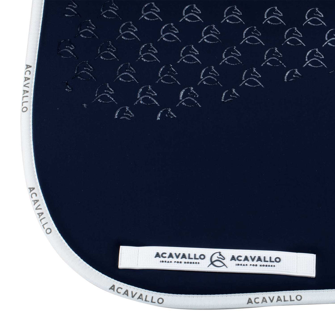 Acavallo Saddle Pad Dressage Classic Silicone Grip - Deep Blue/White