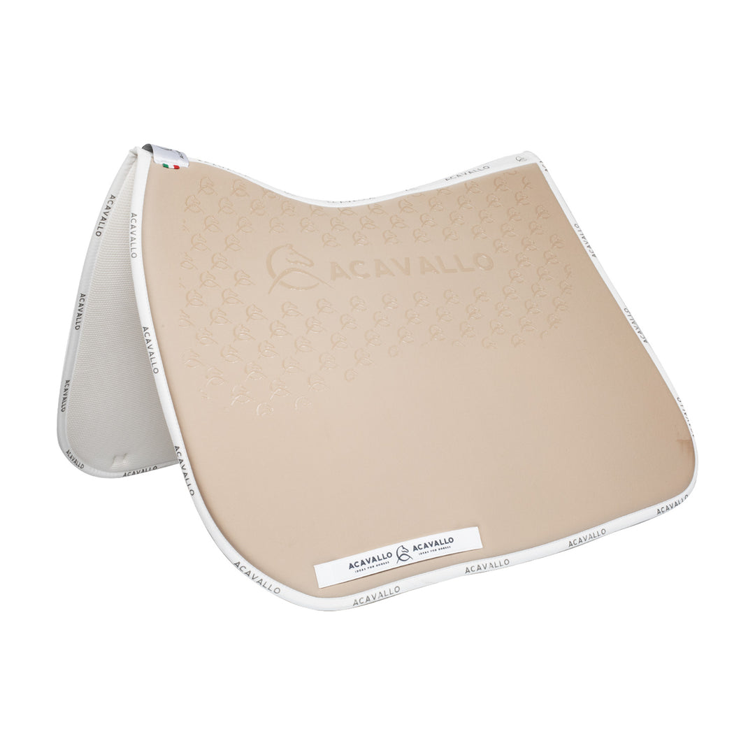 Acavallo Saddle Pad Dressage Classic Silicone Grip - Sand/White