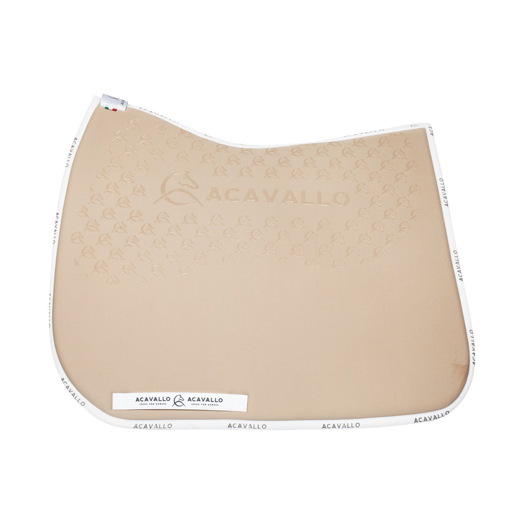 Acavallo Saddle Pad Dressage Classic Silicone Grip - Sand/White