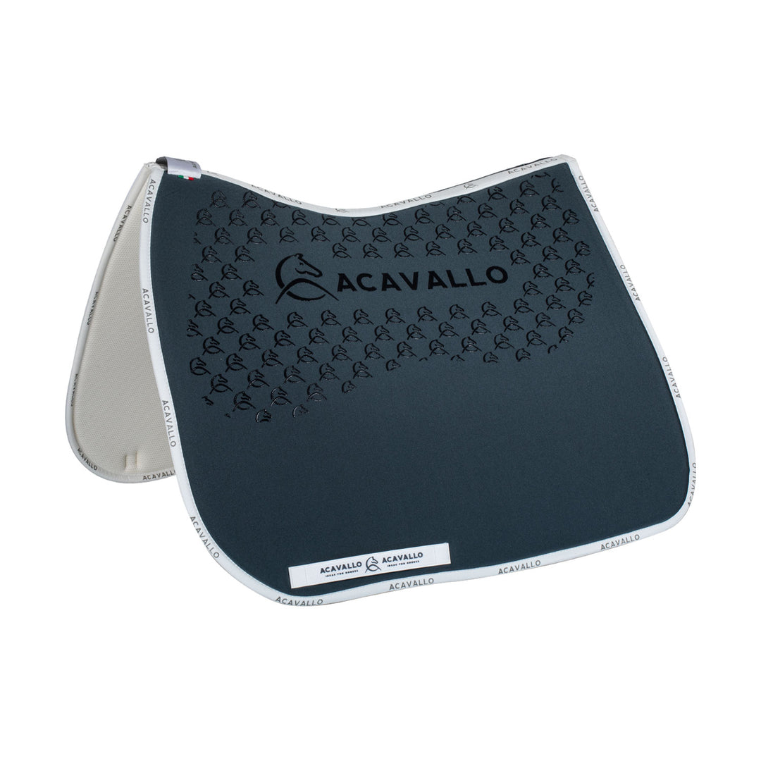Acavallo Saddle Pad Dressage Classic Silicone Grip - Smoke Dore/White