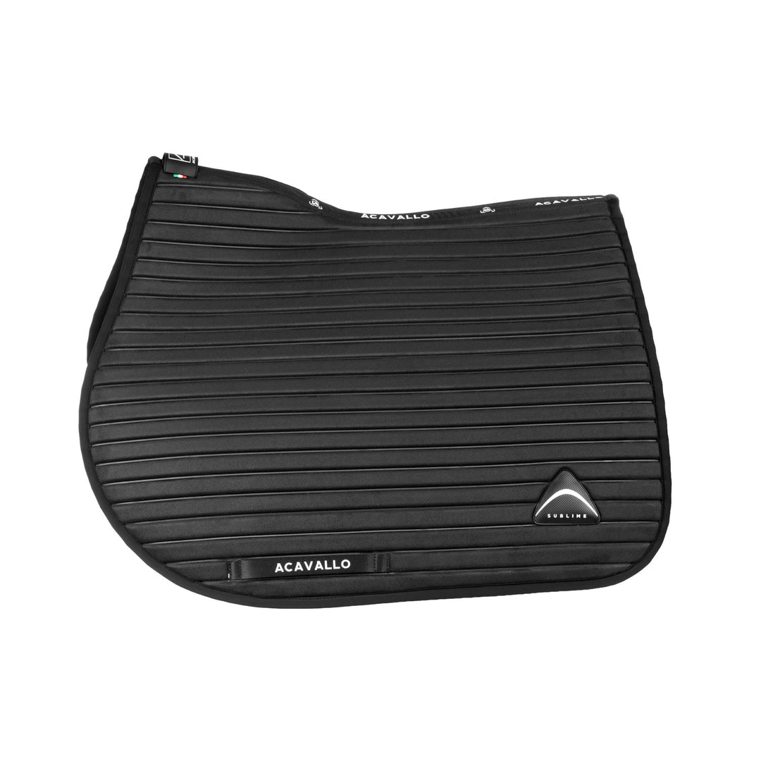 Acavallo Sublime Striped Saddle Pad in Technical Fabric - Black