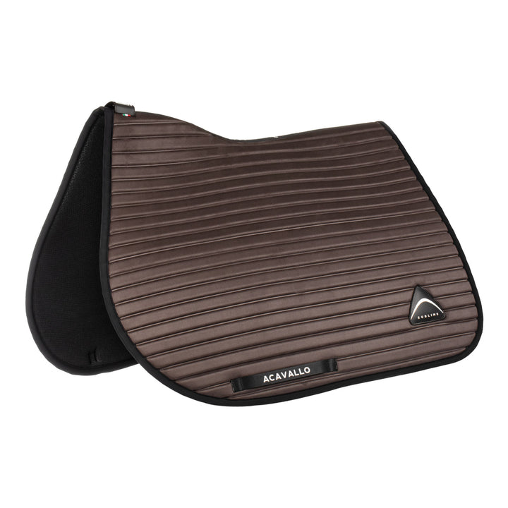 Acavallo Sublime Striped Saddle Pad in Technical Fabric - Brown