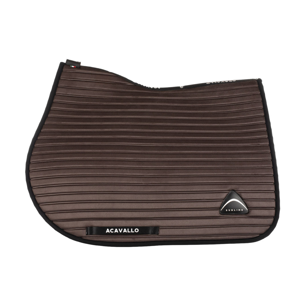 Acavallo Sublime Striped Saddle Pad in Technical Fabric - Brown