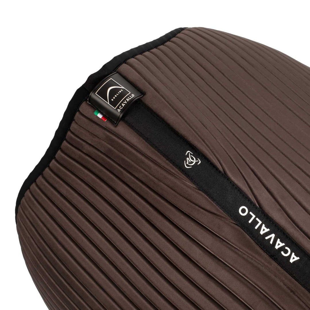 Acavallo Sublime Striped Saddle Pad in Technical Fabric - Brown
