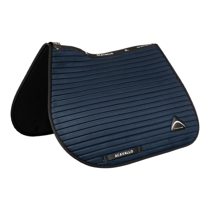 Acavallo Sublime Striped Saddle Pad in Technical Fabric - Navy