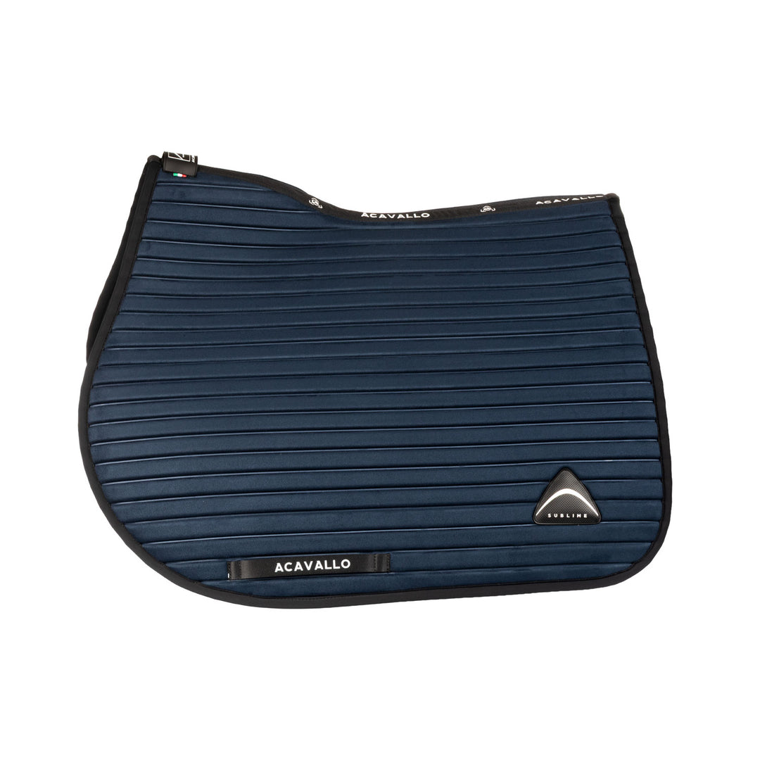 Acavallo Sublime Striped Saddle Pad in Technical Fabric - Navy