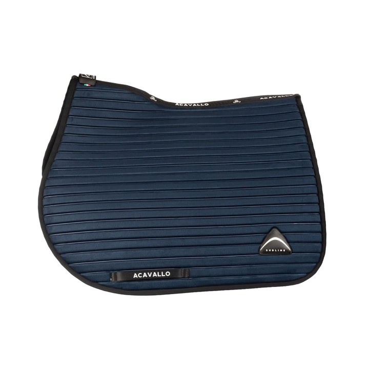 Acavallo Sublime Striped Saddle Pad in Technical Fabric - Navy