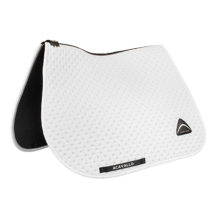 Acavallo Sublime Striped Saddle Pad in Technical Fabric - White