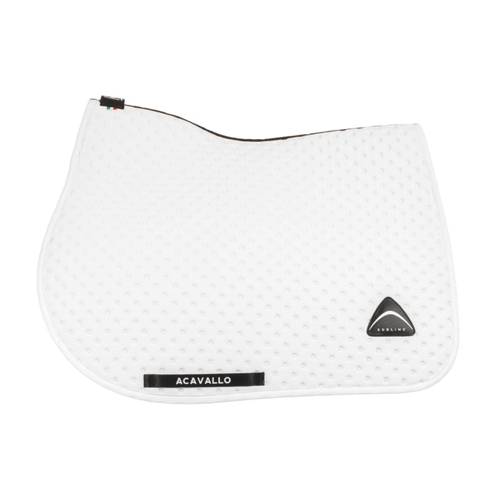 Acavallo Sublime Striped Saddle Pad in Technical Fabric - White
